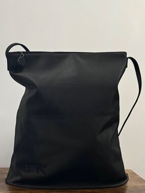Vintage Donna Karan Mainline Nylon Bucket Tote Bag Black